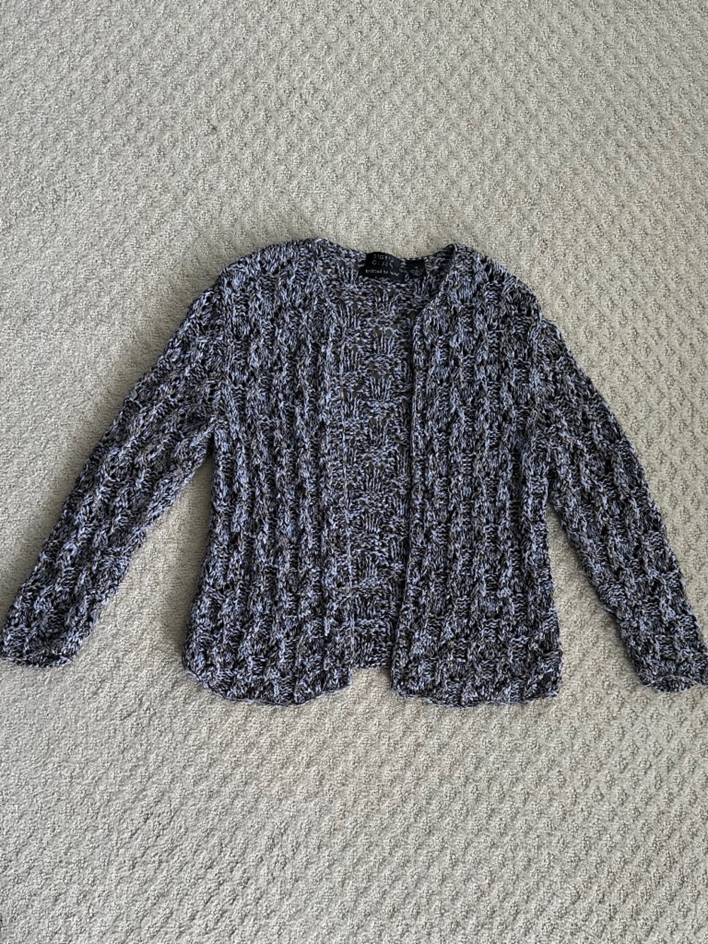 Sigrid Olsen Chunky Hand-Knit Silk Blend Open Cardigan Sweater Small Lagenlook